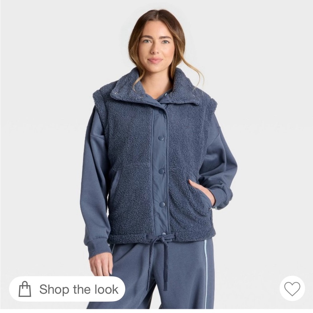 JoyLab Navy Fleece Vest - Medium